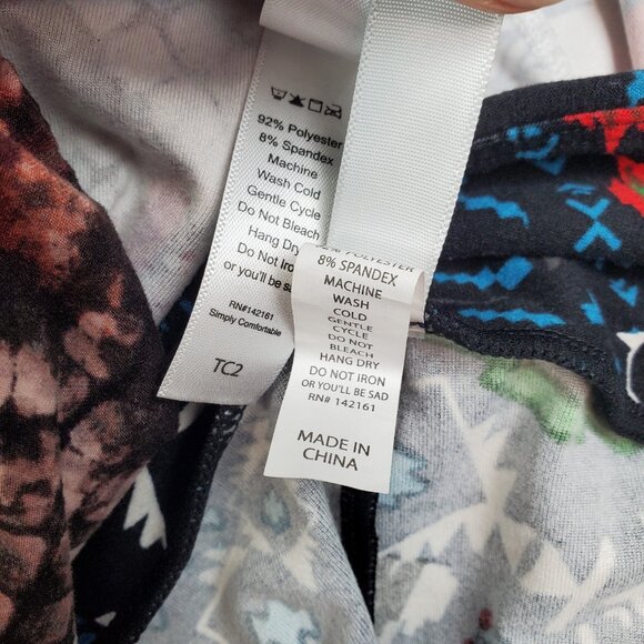 Lot of 3 LuLaRoe Womens Tall & Curvy 2 TC2 Excellent Buttery Soft Leggings Print - Picture 4 of 10